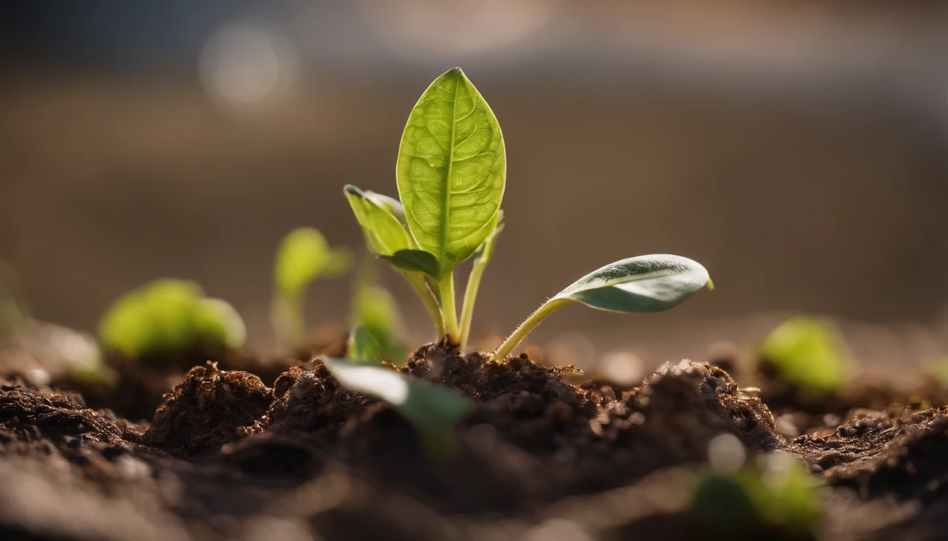 A plant growing from a seed, emphasizing creation according to species.