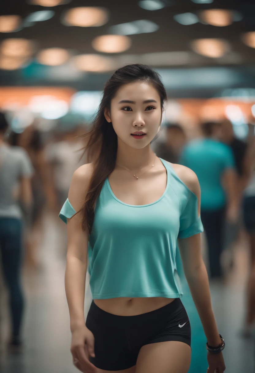 a young Thai woman with blond hair, blonde, bodybuilder physique, muscular, super fit, tattoo on her neck, wearing green sports bra, leica_style,masterpiece, best quality,super detailed, high resolution, very detailed, 8k uhd, (Skin Wrinkles: 0.9), (fidelity, fidelity: 1.5), (high detailed skin:0.9), (visible pores:0.6),Clearly visible pores, real skin texture, Thai, Korean, Vietnamese, street,night, ((detailed face)),(freckles:0.8), (naughty smile:1.1), (focus on the eyes), (natural light), amazing, photon mapping, radiosity, amazing physically based rendering, fine detail, best, high quality , RAW Photo, (Bokeh: 1.2), Realistic, (Depth of Field: 0.5), Bokeh Background, (Detail Clothing Features), real skin,(dynamic pose: 0.6), (skindentation), (((outdoors))),pureerosface_v1