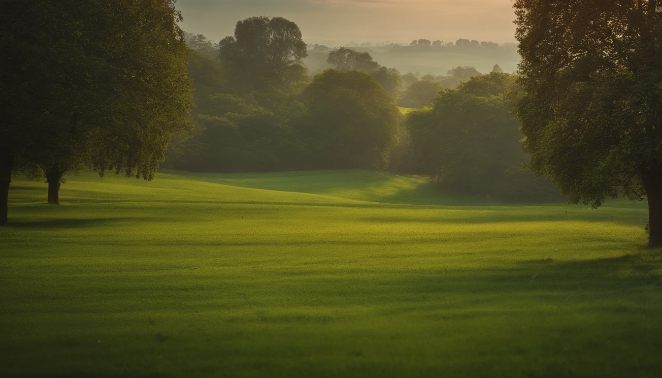An image of green fields and fruit trees to represent the vegetation created by God.