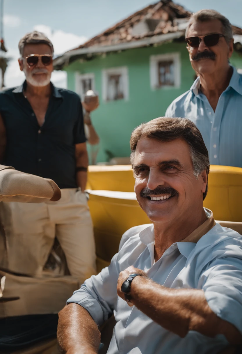 /imagine prompt: color photo of "Youtuber Super Xandão vs Jair Bolsonaro and Luis Inácio Lula da Silva"
Youtuber Super Xandão, with his larger-than-life personality, stands confidently between Jair Bolsonaro and Luis Inácio Lula da Silva, two prominent figures in Brazilian politics. The photo captures the intense atmosphere as these three individuals come face to face, representing different ideologies and contrasting visions for the country. Super Xandão's energy is palpable, his expression showcasing a mix of determination and curiosity. Bolsonaro exudes a strong presence, his stern gaze reflecting his firm beliefs, while Lula's warm smile reveals his charismatic nature. The camera used for this shot is a professional-grade model, capturing every detail with precision and clarity. The specific lens chosen allows for a shallow depth of field, emphasizing the focal point of the image - the interaction between Super Xandão, Bolsonaro, and Lula. The color film type selected enhances the richness of the colors, from Super Xandão's vibrant attire to the subtle nuances in the expressions of the political figures. This photo is an unlikely collaboration between Super Xandão, known for his entertaining YouTube content, and a group of renowned directors, cinematographers, photographers, and fashion designers. Their distinct styles and perspectives create a mesmerizing juxtaposition, capturing the clash of personalities and ideologies in a visually captivating manner. —c 10 —ar 2:3