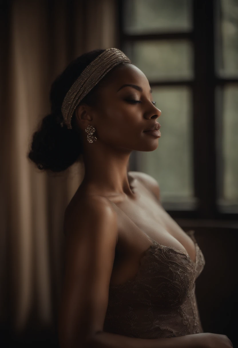 Ebony en lingerie dansant