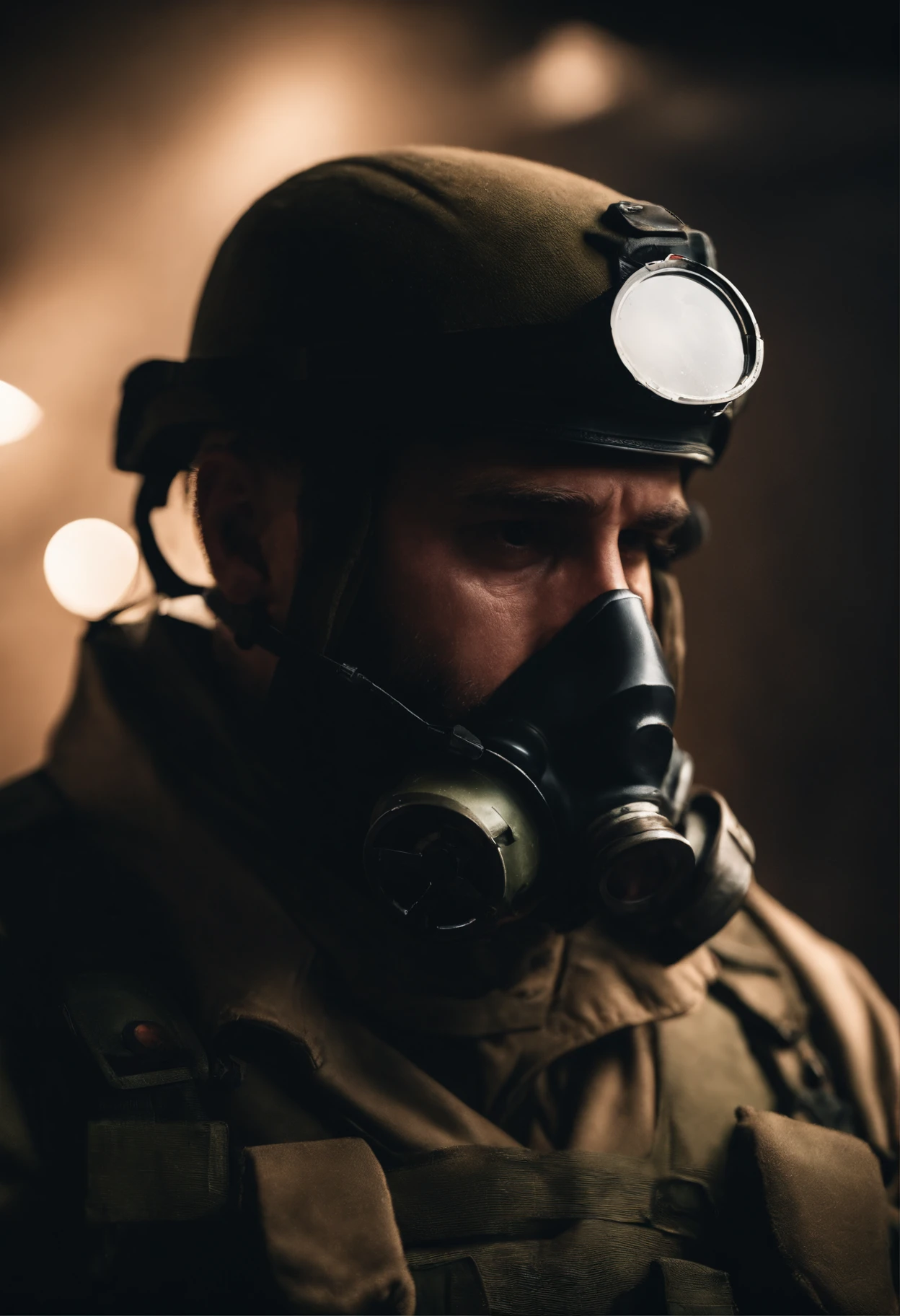 Portrait of a medic during combat