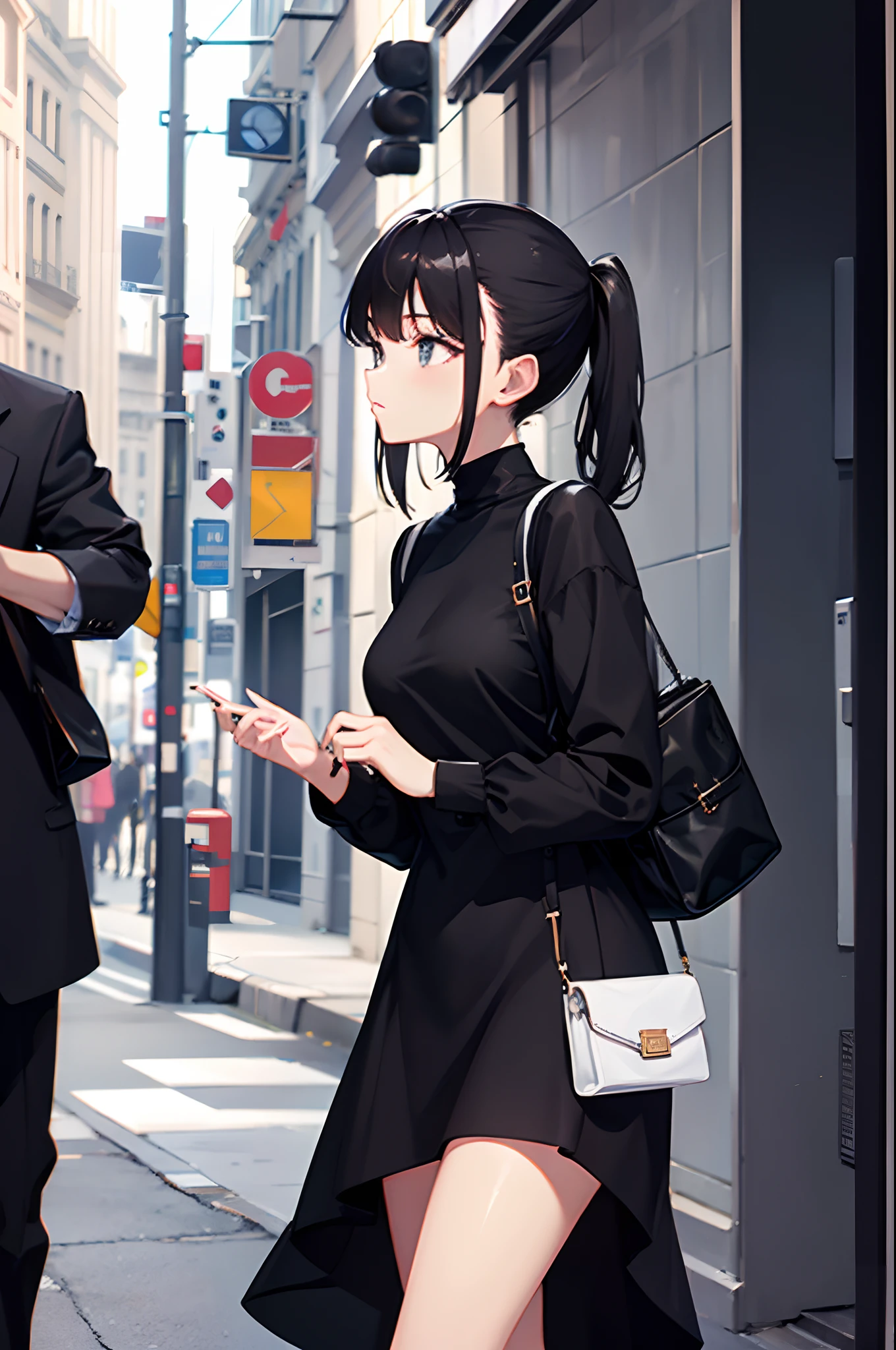 Black Dress, Elegant girl, Street style