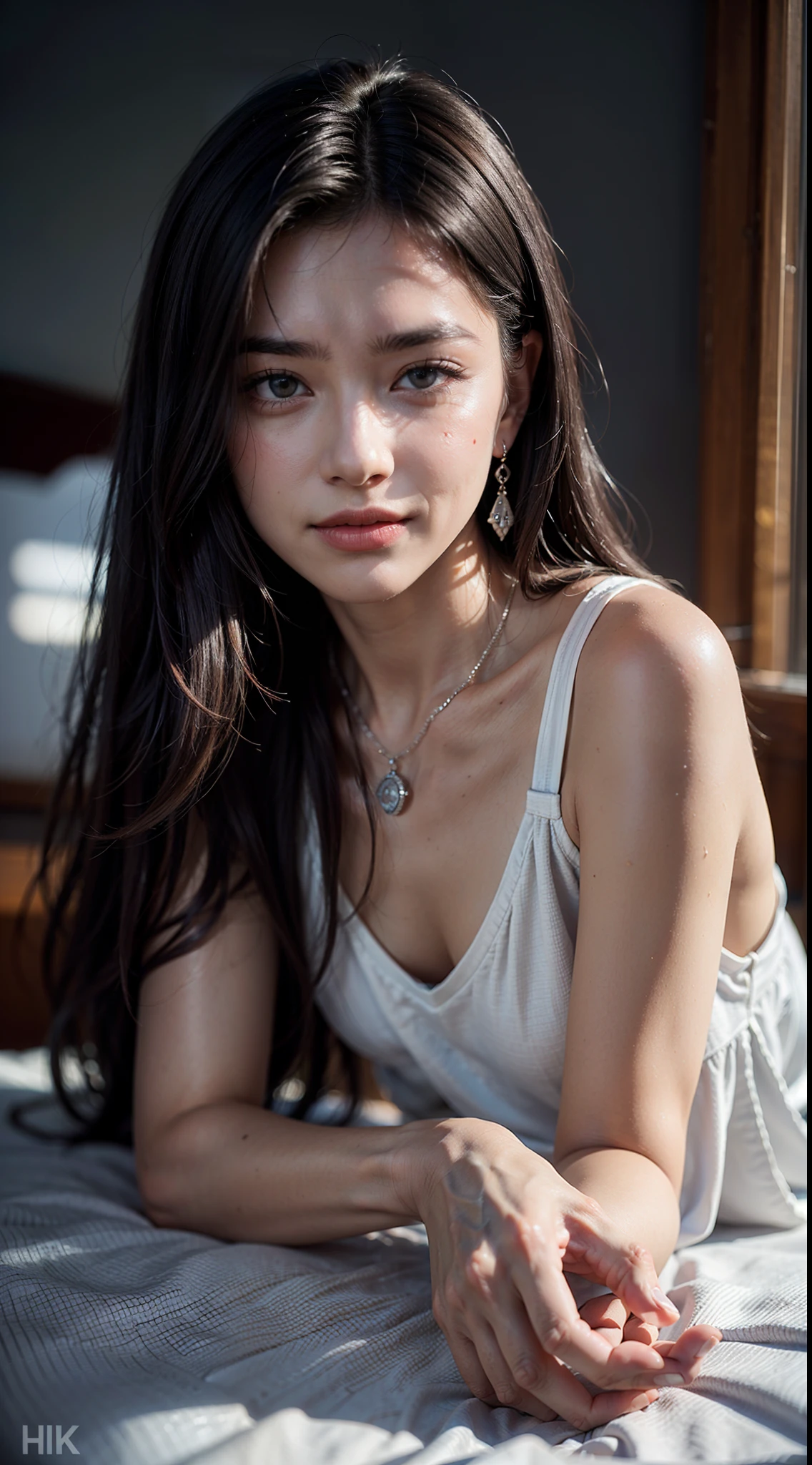(8k, best quality, masterpiece:1.2), (realistic, photo-realistic:1.37), ultra-detailed, 1 girl,cute, solo,beautiful detailed sky,dating,(nose blush),(smile:1.15),(closed mouth) small breasts,beautiful detailed eyes, (long hair:1.2),floating hair NovaFrogStyle, upper body, tank top, best quality, masterpiece, highres, 1girl, transparent silk china dress, beautiful face, hair ornament, looking at viewer, smile, closed mouth,lips, dress,hair ornament, necklace, jewelry, long hair, earrings, Beautiful face,upon_body, tyndall effect,photorealistic, dark studio, rim lighting, two tone lighting,(high detailed skin:1.2), 8k uhd, dslr, soft lighting, high quality, volumetric lighting, candid, Photograph, high resolution, 4k, 8k, Bokeh, model shoot style, ((full body:1.4)) RAW photo of a (sleeping blonde girl:1.2) in a bedroom, 1girl, (lying down:1.2, small body:1.4), ((beautiful face: 1.7, perfect face:1.3)),
best quality, epic (by lee jeffries photo, sony a7, 50 mm, pores:1.5, colors, hyperdetailed:1.5, film grain:1.4, hyperrealistic: 1.5),
octane render, hyper-realistic lifelike texture, masterpiece, unreal engine 5, Extremely detailed CG unity 8k wallpaper, realistic eyes,
Madly detailed photo, (ecstasy of light and shadow, deep shadow), (Winner of the Pulitzer Prize for Photography and Taylor Wessing Photographic Prize)