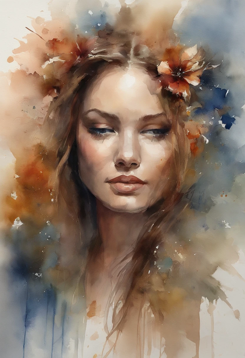 A painting of a woman with her eyes closed, sensual painting, Beautiful expressive painting, Wadim Kashin. Ultra photo realsisim, Louise Ross, digital painting art, Perceptual digital painting, Stylish digital painting, Bonito painting, glossy digital painting, beautiful digital painting, digital art painting, Fine paintings, ((Rod acrylic paint)).