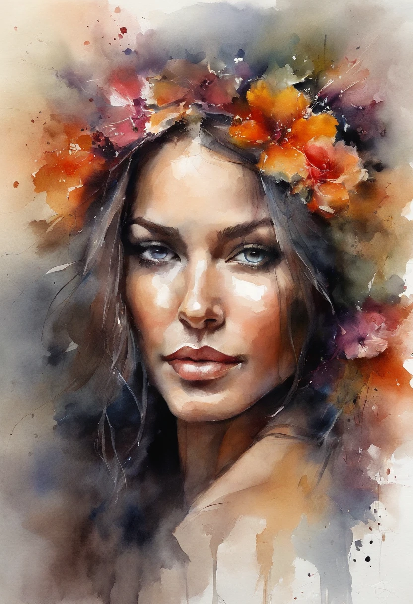 A painting of a woman with her eyes closed, sensual painting, Beautiful expressive painting, Wadim Kashin. Ultra photo realsisim, Louise Ross, digital painting art, Perceptual digital painting, Stylish digital painting, Bonito painting, glossy digital painting, beautiful digital painting, digital art painting, Fine paintings, ((Rod acrylic paint)).