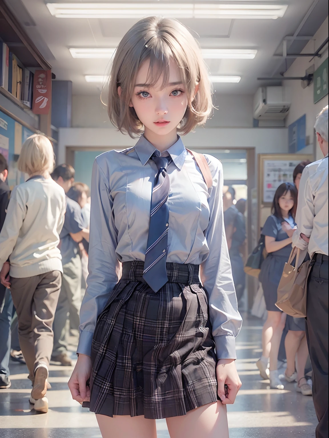 nsfw, 1girl, nude, full body, (masterpiece: 1.4), (8K, realistic, raw photo, best quality: 1.4), skirtlift, naked, school uniform, nipple areola shape clear, beautiful medium breasts, Japanese girl, beautiful cute face, (real face: 1.4), perfect pussy, beautiful hairstyle, realistic blue eyes, beautiful detail eyes, (real skin: 1.3), beautiful skin, attractive, ultra high resolution, ultra realistic, cinematic lighting, black colored hair, short hair, school