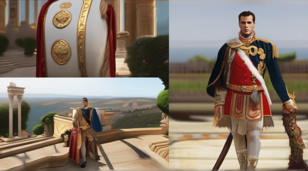 Alexandre o Grande imperador romano,8k,rosto perfeito, roupas romana, perfeito sem duplicar, capa vermelha, sentado na cadeira com diamantes
