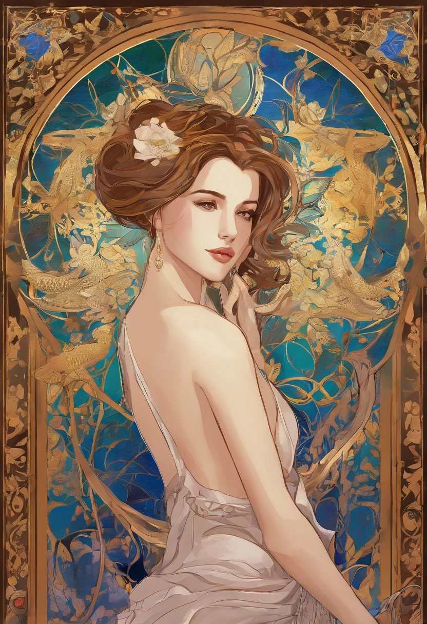 best quality,4k,8k,highres,masterpiece:1.2,ultra-detailed,realistic:1.37,portraits,illustration,Japanese style,warm colors,soft lighting,birds,monogram art,floral patterns,subtle textures,vibrant colors,hand-painted details,peaceful atmosphere,delicate lines,fine brushwork,traditional,harmonious composition