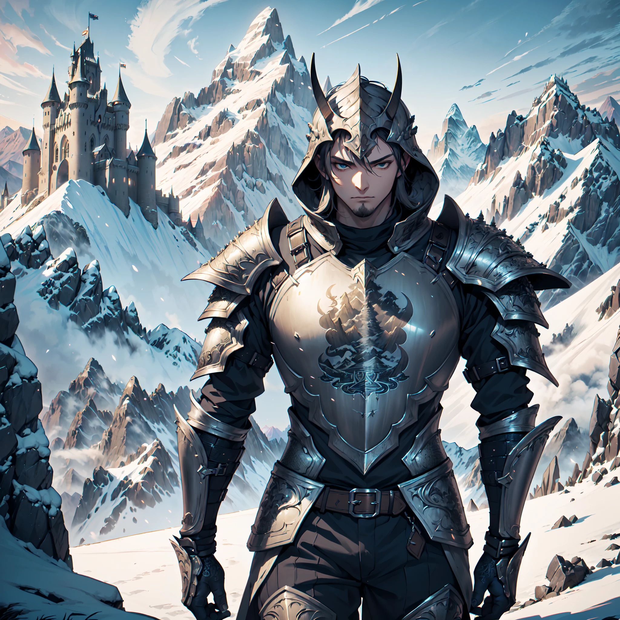 128K Resolution,
Ultra High Definition,
Best Quality,
Hyper Detailed,
Masterpiece,
Anime,
Body Shot,
1 Boy,
Handsome,
Hyper Detailed Short Hair,
(((Hyper Detailed Armor Plates))),
(((Hyper Detailed Undershirt))),
(((Hyper Detailed Engraving Baron Armor))),
(((Mountain Castle Background Scenery))),