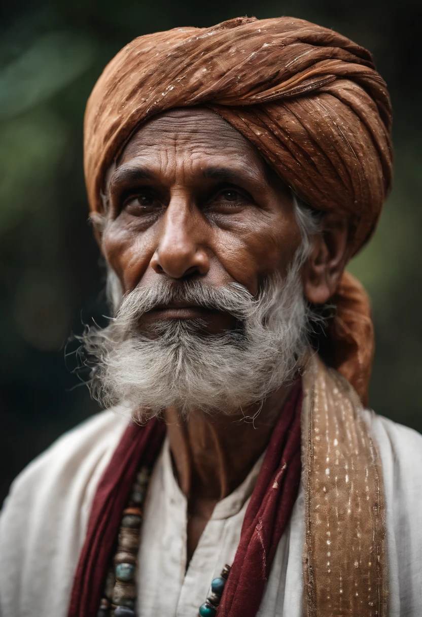 (old indian man:1.1,wearing turban:1.2,white bigger beard:1.1,bigger moustache:1.1,lighting cigar:1.2,in swag,extremely detailed facial hairs,portrait,half body,medium:oil painting,detailed eyes and face,detailed turban,traditional clothing,aged appearance,royal background,studio lighting,vibrant colors,dignified expression) bhasma on forehead, holding sigarete in hand