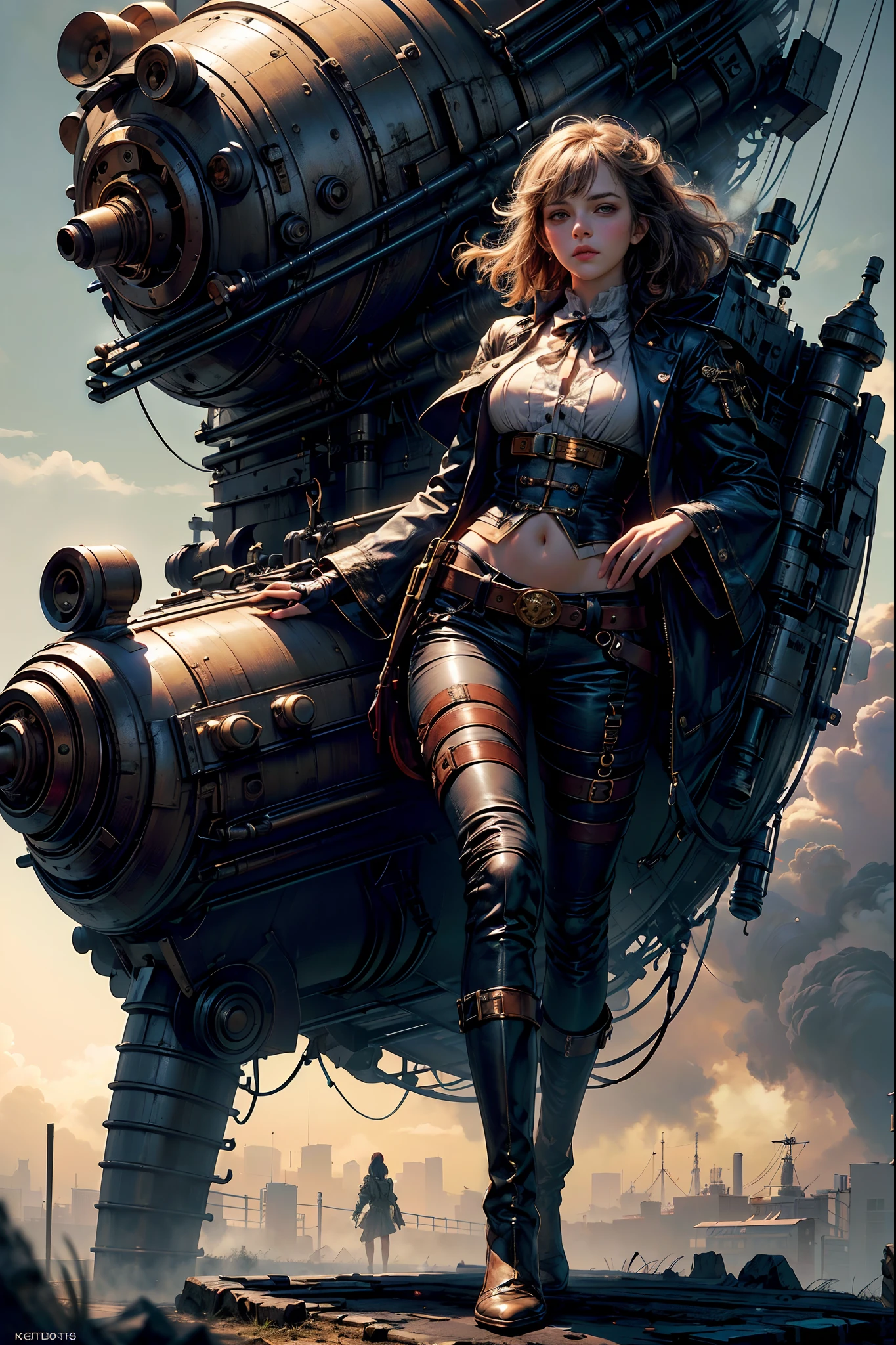 Ultra Resolution, Ultra detail, 8k , HDR, Ultra sharp,((top-quality)), ((masterpiece)), ((realisitic)), (detailed), Reflective,een Emma Watson,steampunk girl,looking back at the camera,leather shorts,slender and graceful frame,inside pirate ship,helmet with goggles,(best quality,4k,8k,highres,masterpiece:1.2),ultra-detailed,(realistic,photorealistic,photo-realistic:1.37),hdr,UHD,studio lighting,ultra-fine painting,sharp focus,physically-based rendering,extreme detail description,professional,vivid colors,bokeh,portraits,landscape,horror,anime,sci-fi,photography,concept artists,vivid colors,bokeh,sepia tone,warm lighting,Full Body, steampunk fantasy style, steampunk girl, steampunk inventor girl, sci-fi steampunk, dieselpunk art style, steampunk pin-up girl, digital steampunk art, steam punk style, steam-punk, young girl in steampunk clothes, steampunk digital art, high quality steampunk art, steampunk