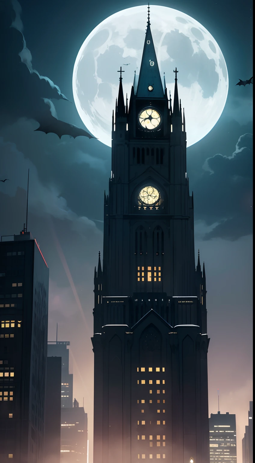 This wallpaper captures the essence of Batman's home in the dark night, set against the backdrop of a yellow, bright, and shiny moon in the sky. The scene showcases the iconic Bat-Signal illuminating the Gotham City skyline, emphasizing Batman's eternal vigilance.

The wallpaper features a panoramic view of Gotham City, with towering skyscrapers casting long shadows across the streets. The cityscape is bathed in a deep blue hue, creating an atmosphere of mystery and suspense. The moon, positioned prominently in the upper part of the wallpaper, shines brightly, casting a warm yellow glow over the entire scene.

In the foreground, Batman's home, Wayne Manor, stands as an imposing silhouette against the night sky. The manor's Gothic architecture adds an air of grandeur and darkness to the composition. The mansion's windows emit a soft glow, hinting at the presence of Batman's secret lair, the Batcave.

To enhance the dramatic effect, rain clouds gather over the city, reflecting the moon's radiant light. Raindrops fall gently, adding texture and movement to the wallpaper. The Bat-Signal, projected high into the night sky, cuts through the darkness, symbolizing Batman's commitment to protecting Gotham City from evil forces.

Overall, this wallpaper captures the dichotomy between light and darkness, highlighting the eternal struggle between good and evil. It serves as a reminder of Batman's unwavering dedication to justice, even in the darkest of nights.