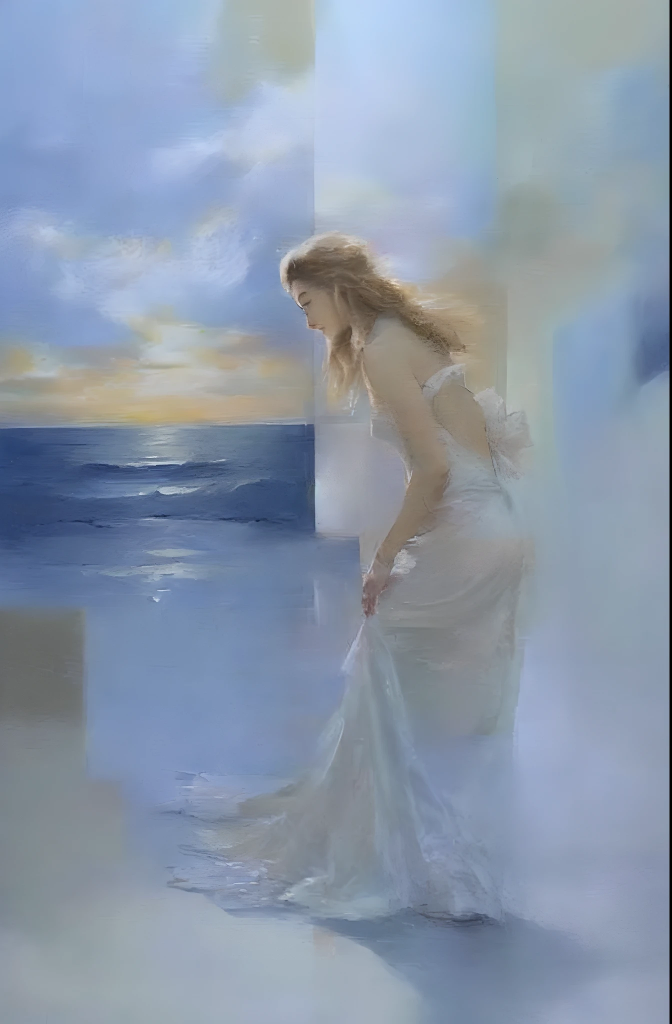 pintura de uma mulher em um vestido branco andando na praia, Directed by: Henryk Siemiradzki, Directed by: Huang Shen, pintura de bonito, por Li Song, Directed by: Zheng Xie, Directed by: Charles Roka, Directed by: Zou Zhe, Directed by: Zhou Chen, Directed by: Shen Zhou, Directed by: Han Gan, por Song Xu, por Ye Xin, Michael Alford