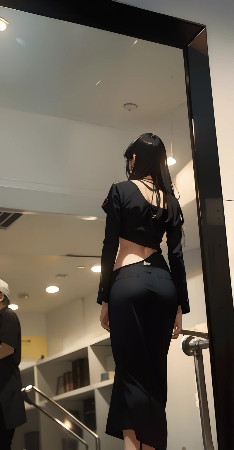 araffe in a black top and Tight Shorts taking a selfie, big booty, thick thighs, thick body, thick, beautiful thick female, tight outfit, violet myers, curvy accentuated booty, thicc, tight attire, tight dress, thick legs, toned derriere, inspired by Ion Andreescu, pawg, kylie jenner