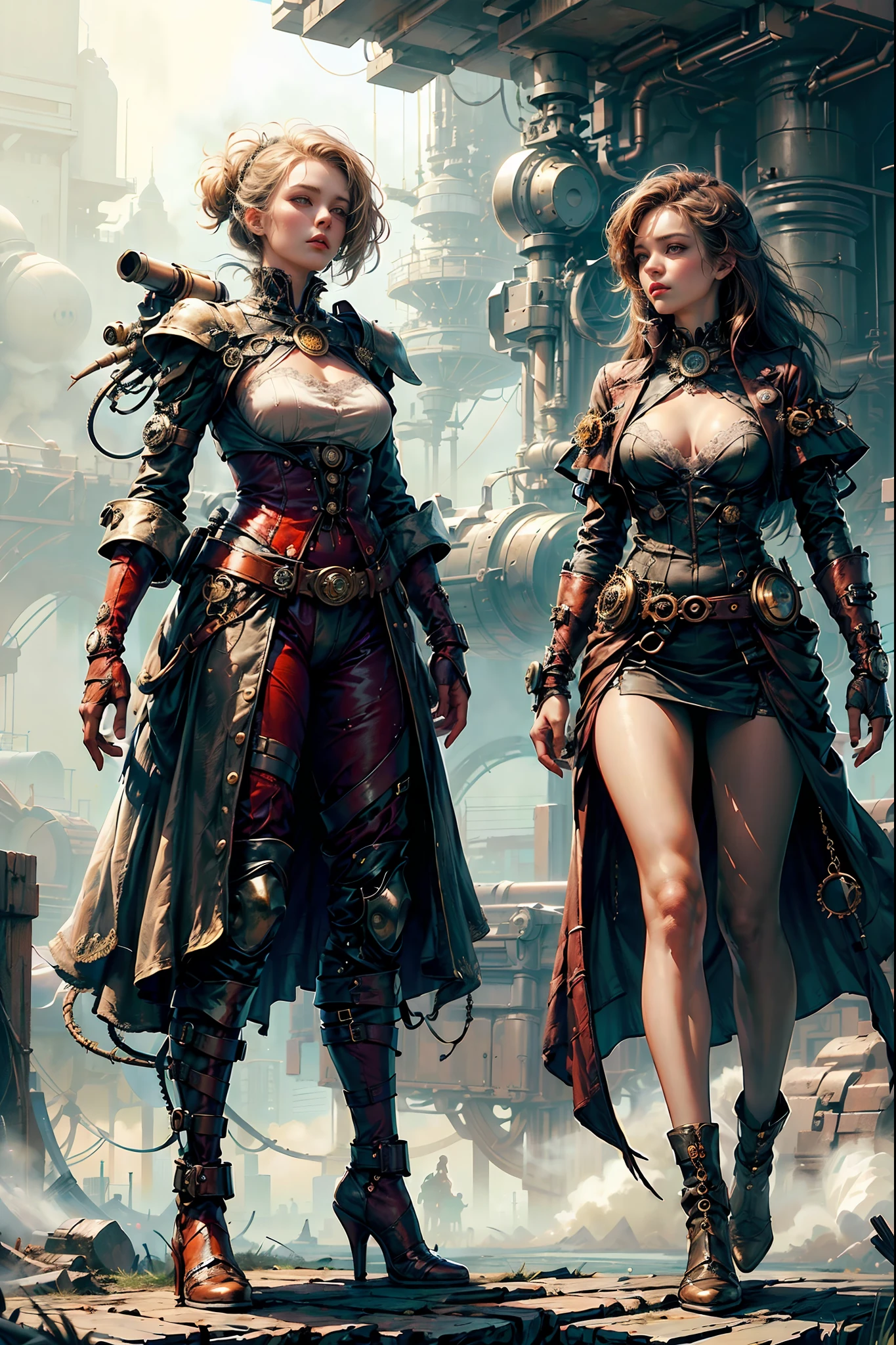 Ultra Resolution, Ultra detail, 8k , HDR, Ultra sharp,((top-quality)), ((masterpiece)), ((realisitic)), (detailed), Reflective,there is a woman in a steam punk outfit posing for a picture,Full Body, steampunk fantasy style, steampunk girl, steampunk inventor girl, sci-fi steampunk, dieselpunk art style, steampunk pin-up girl, digital steampunk art, steam punk style, steam-punk, young girl in steampunk clothes, steampunk digital art, high quality steampunk art, steampunk