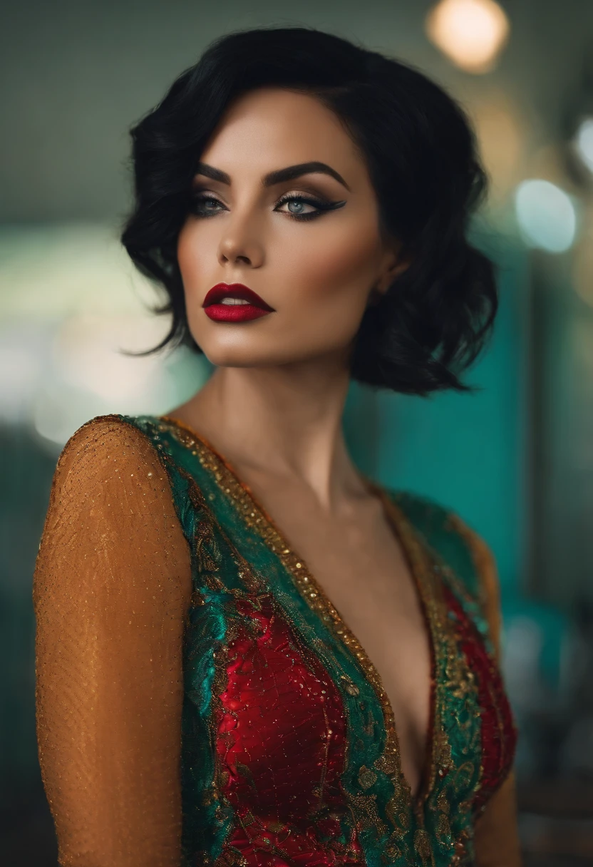 jade west with short, black hair dressed in acubi fashion