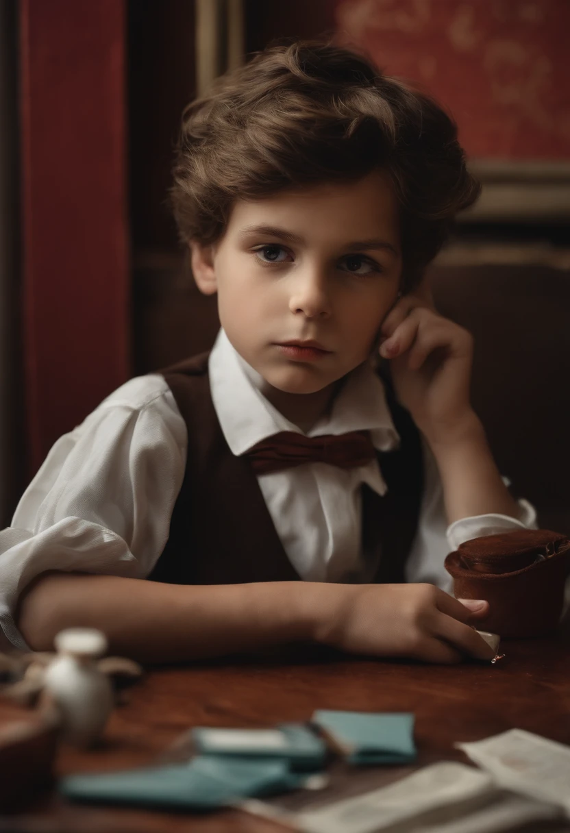 un petit garcon qui fume une cigarette