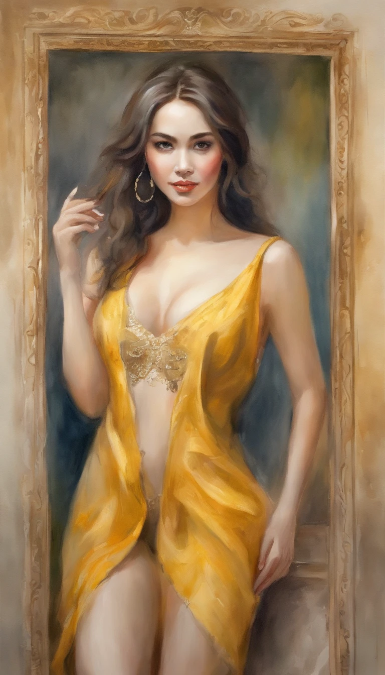 128k,there is a woman that is taking a selfie in a mirror,chineseidol,Yellow-skinned, 19-year-old girl,The shoulders can be seen,2 4 year old female model,2263539546,Open V chest clothes,big breasts beautiful,prette,Long legs,Big-breasted girl,Height 176,Blackn clothes,Has a goddess temperament