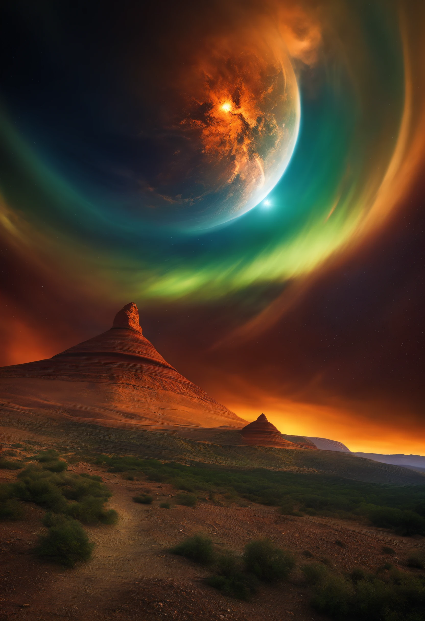 Planetas atingem a Terra，O enorme impacto provocou nuvens monstruosas。