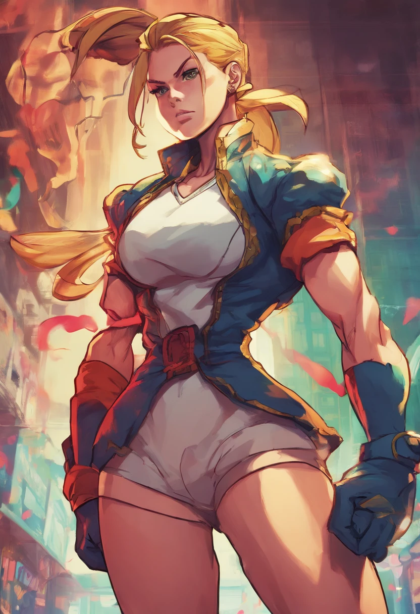 female cammy white in the city, Perfect toned Body, Perfect face, Perfect hands, Perfect, Legs, street detailed and Intricated, bioluminicense, HD