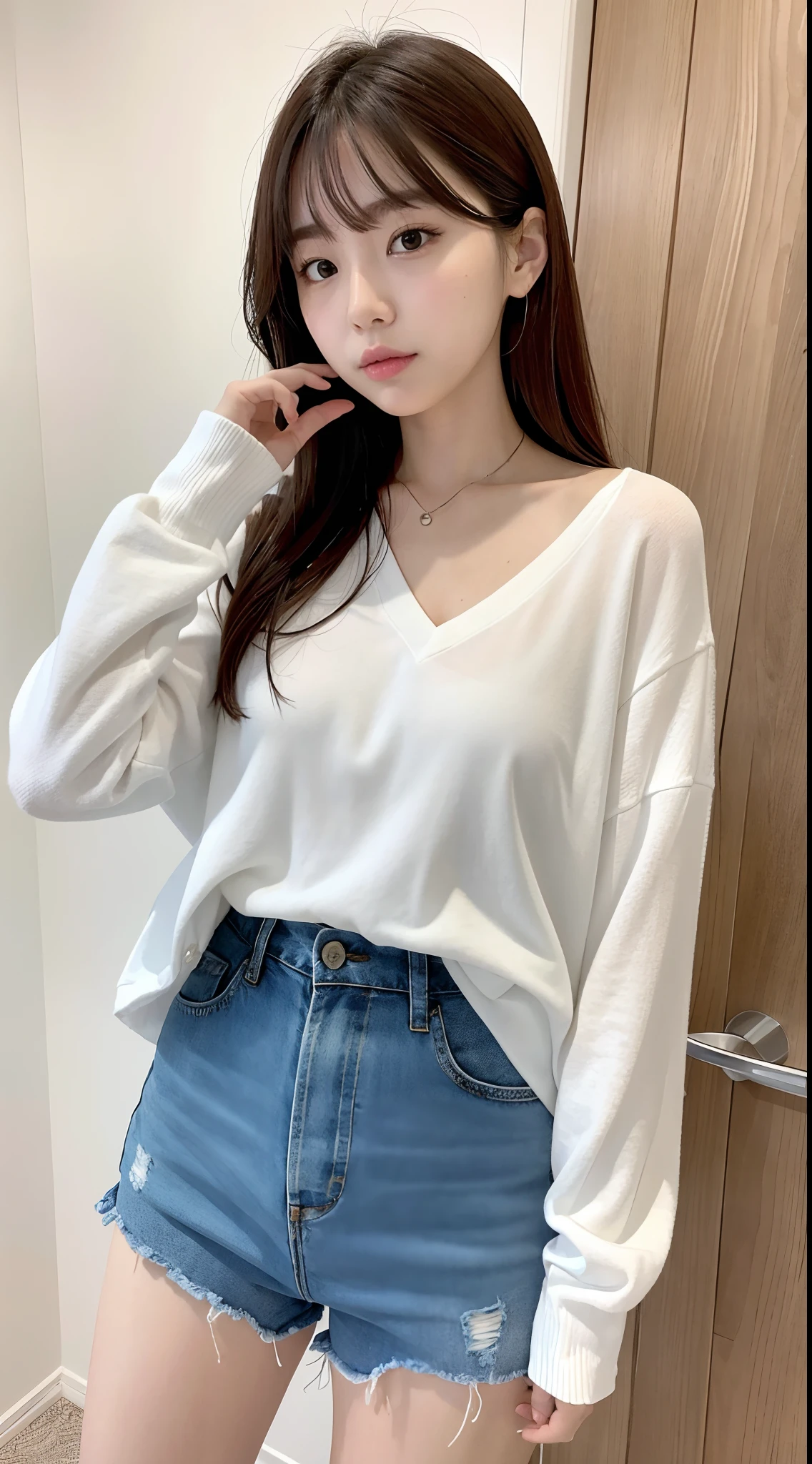 hightquality、masterpiece、ultra res、a beauty girl、cute girl face、having clothes are worn、a miniskirt、full bodyesbian、Famous actresses of Japan、very beautiful face