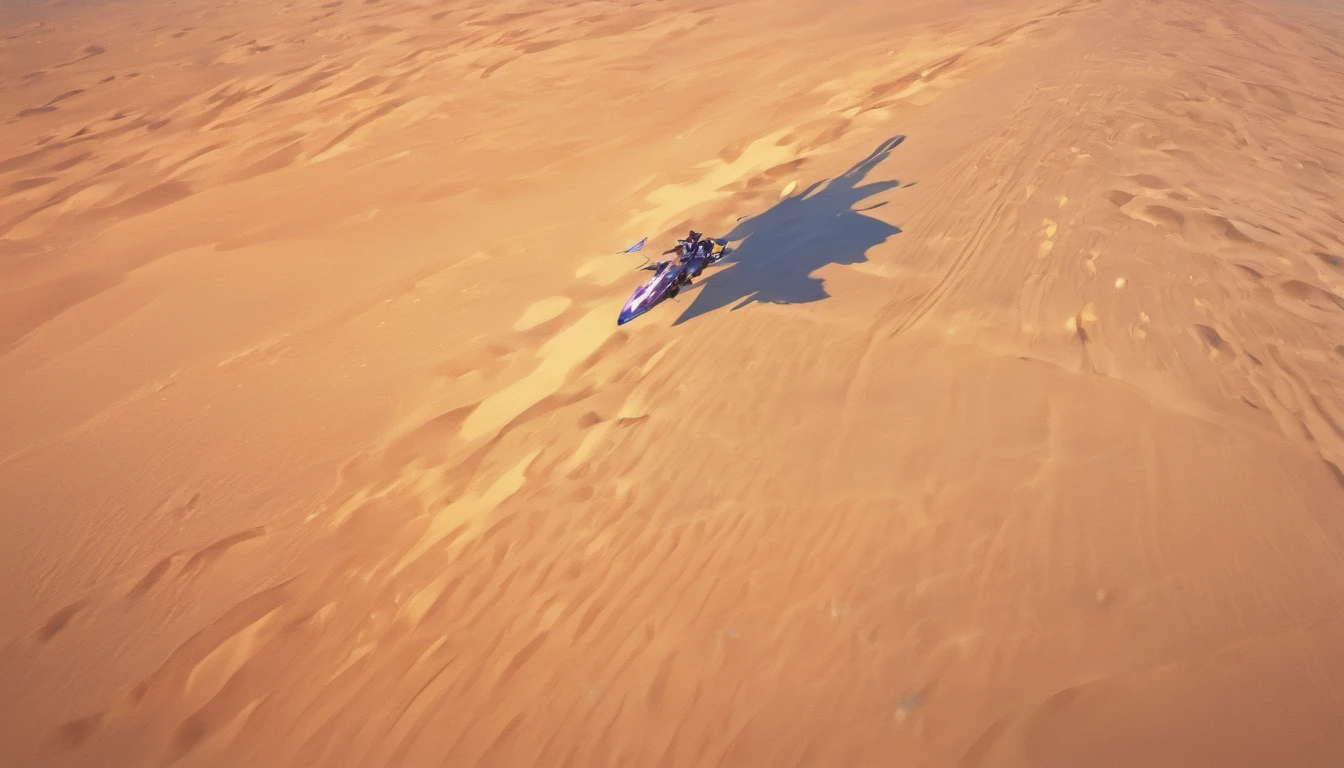 Aerial view of the vast desert sandtops,There is no end in sight、Look down from above、highly detailed back ground,Realistic,ultra - detailed,Super detailed skin,light glow,filmgrain,Expro II,Lens flare,Sharpen,cinematic shadow,No Man,No one appears