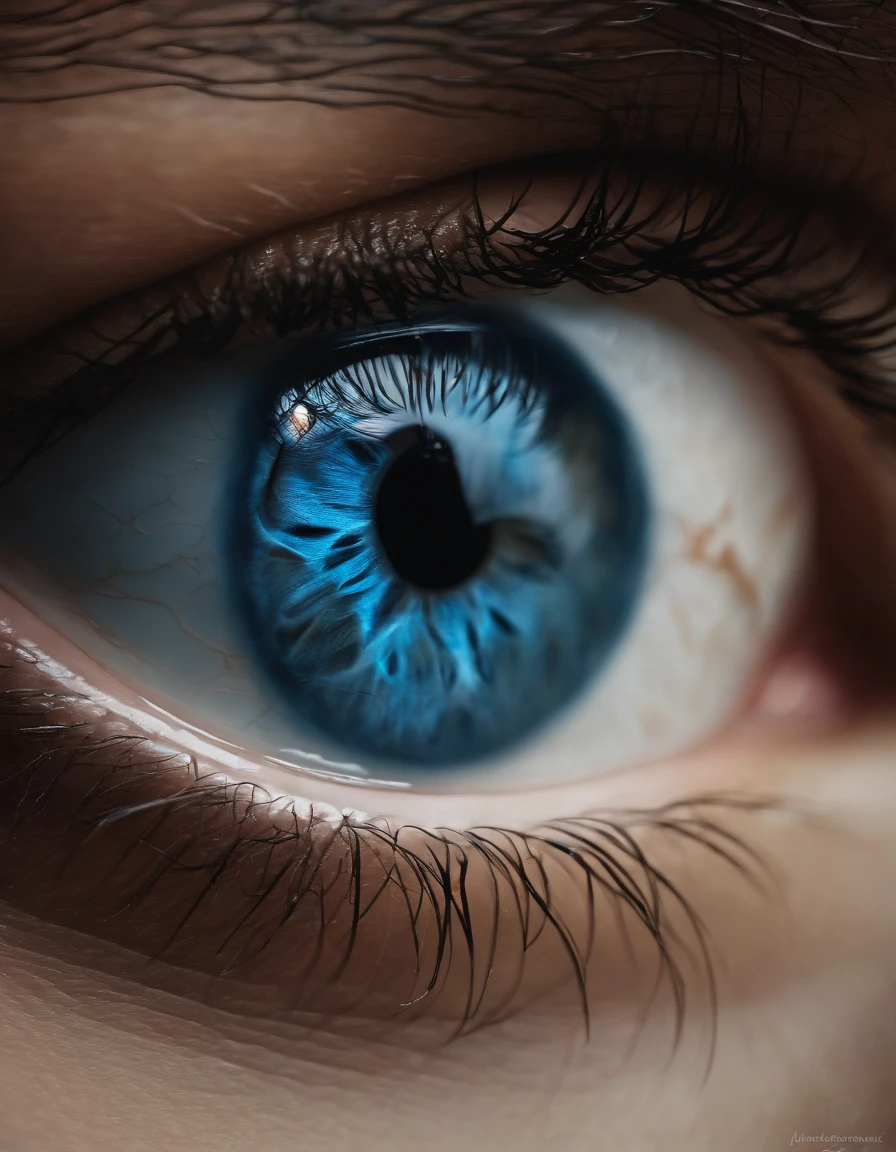 tears from the eyes, close-up, blue eyes