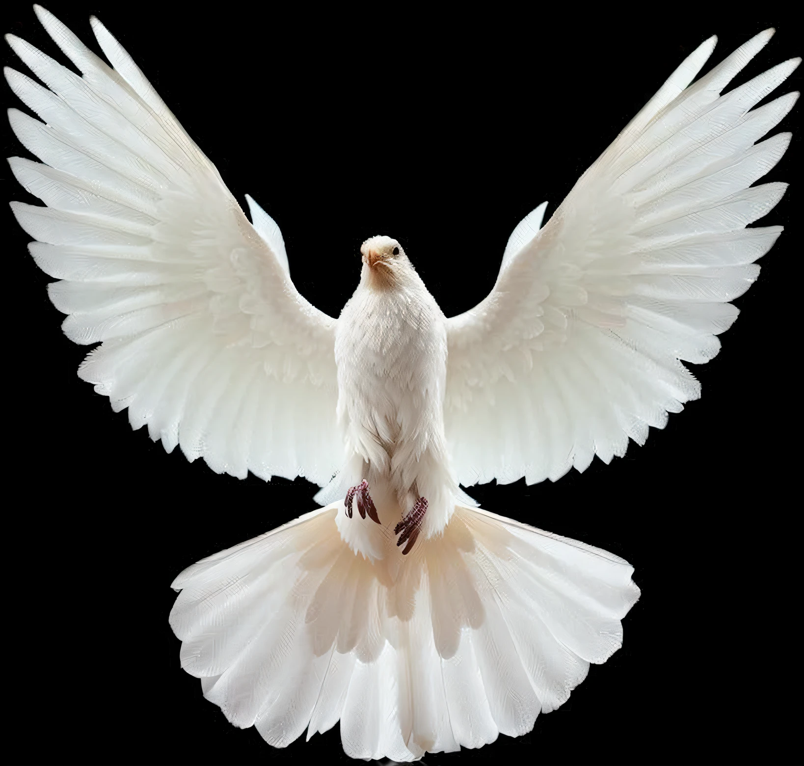 uma pomba branca voando no ar com as asas abertas, pomba branca, ophanim has bird wings, majestosas asas de pomba grande, holy spirit, em paz, Pombas, onde, POMBO, pombas voando no portal, asas abertas, lindas asas abertas, Asas Brancas, asas que se estendem, alado, asas abertas, his arms spread. pronto para voar, grandes asas brancas brilhantes, (Foto RAW, real, melhor qualidade, obra-prima: 1.2), (Hiper realista, realista: 1.2), alta qualidade, (dark ilumination: 1.2), perfect  lighting, 4k