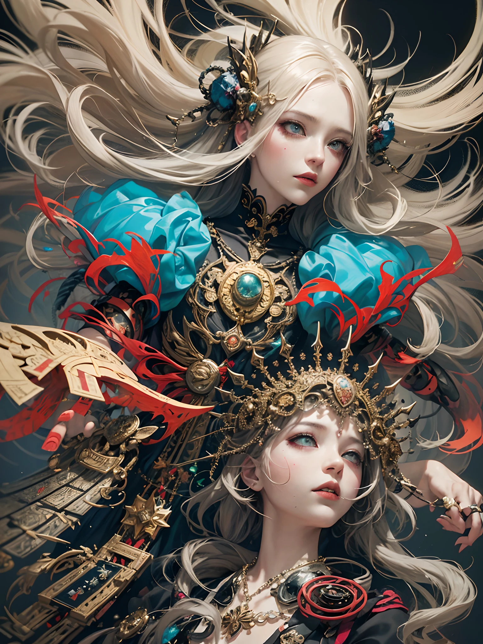 official art, unity 8k wallpaper, ultra detailed, beautiful and aesthetic, masterpiece, best quality, (zentangle, mandala, tangle, entangle), (fractal art:1.3) , 1girl, extremely detailed, dynamic angle, cowboyshot, the most beautiful form of chaos, elegant, a brutalist designed, vivid colours, romanticism, by james jean, roby dwi antono, ross tran, francis bacon, michal mraz, adrian ghenie, petra cortright, gerhard richter, takato yamamoto, ashley wood, atmospheric, ??????? of musical notes, streaming musical notes visible