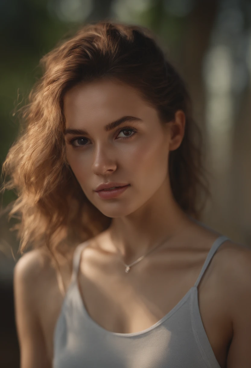 1girl,idol,close-up,collarbone,photo,film,depth of field,skin texture,t-shirt,rubber band,topknot,long hair,messy hair,freckles,nude,(best quality,4k,8k,highres,masterpiece:1.2),ultra-detailed,(realistic,photorealistic,photo-realistic:1.37),portraits,vivid colors,lighting