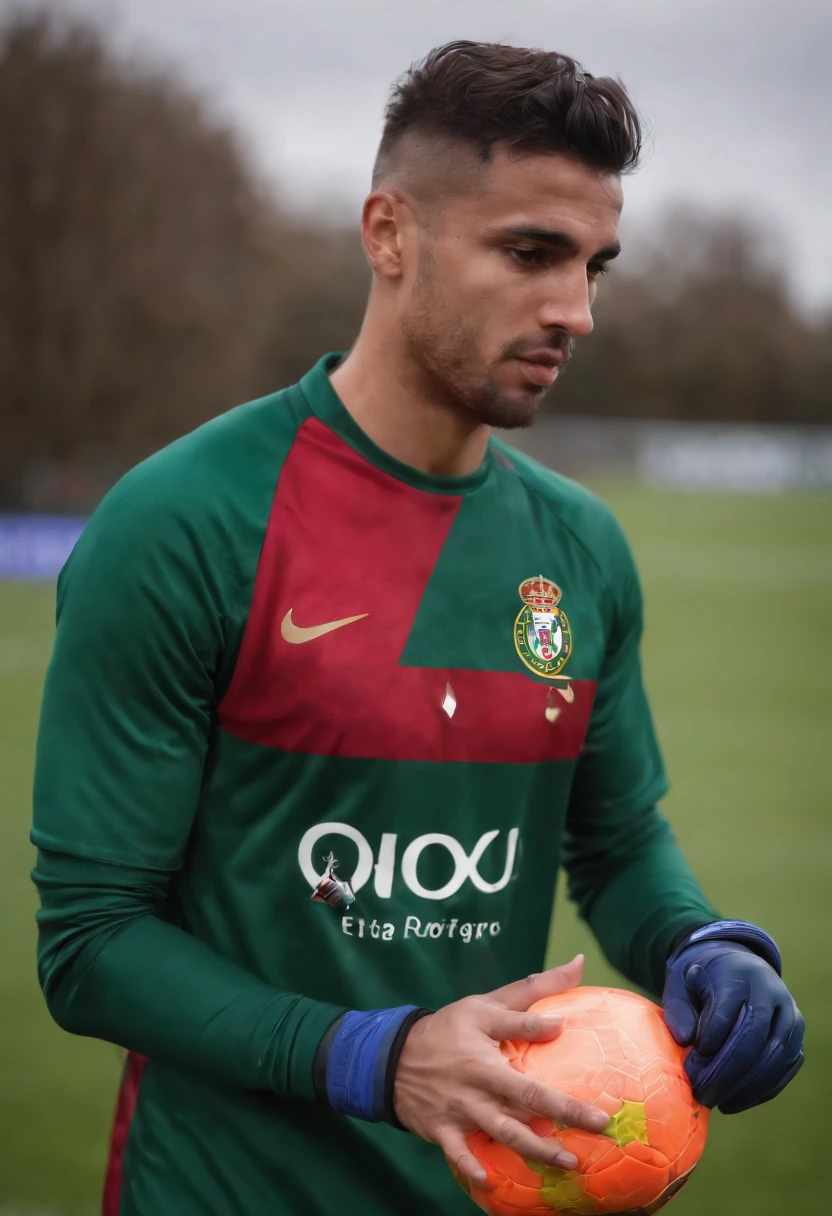 Homem soccer player de Portugal, de dread, Cold glove on Nike hands, in Leicester city