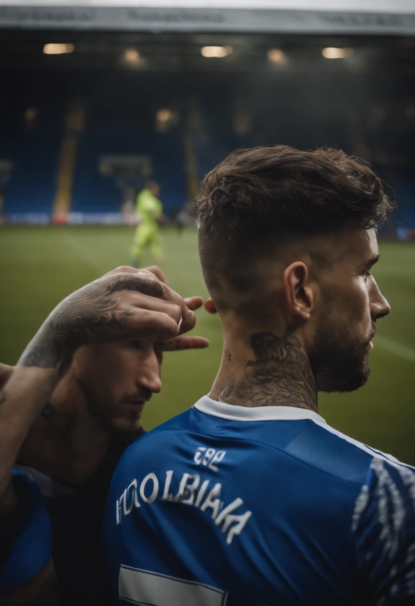 Homem soccer player tatuado, in Leicester city