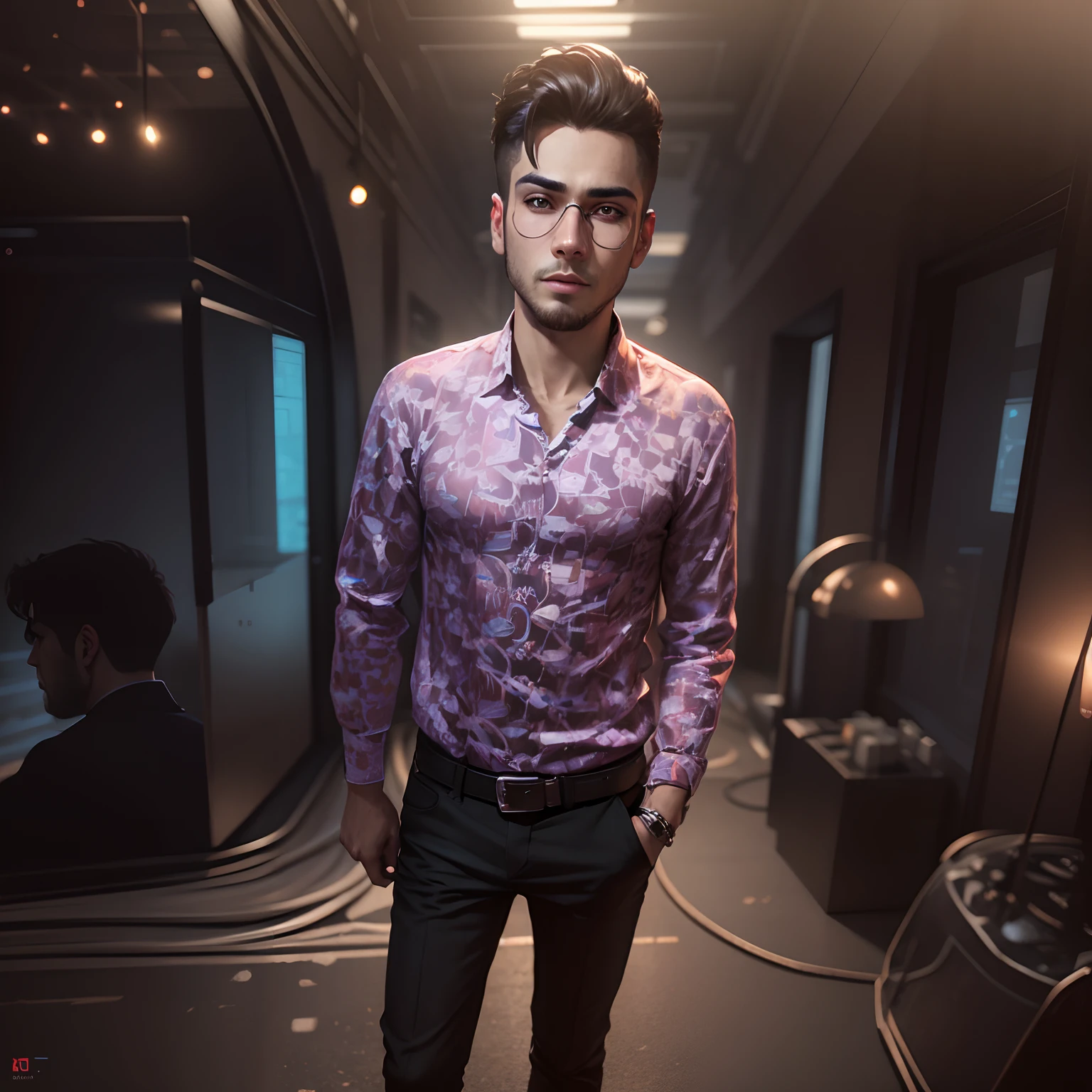 Change background cyberpunk handsome boy, realistic face, 8k ultra realistic
