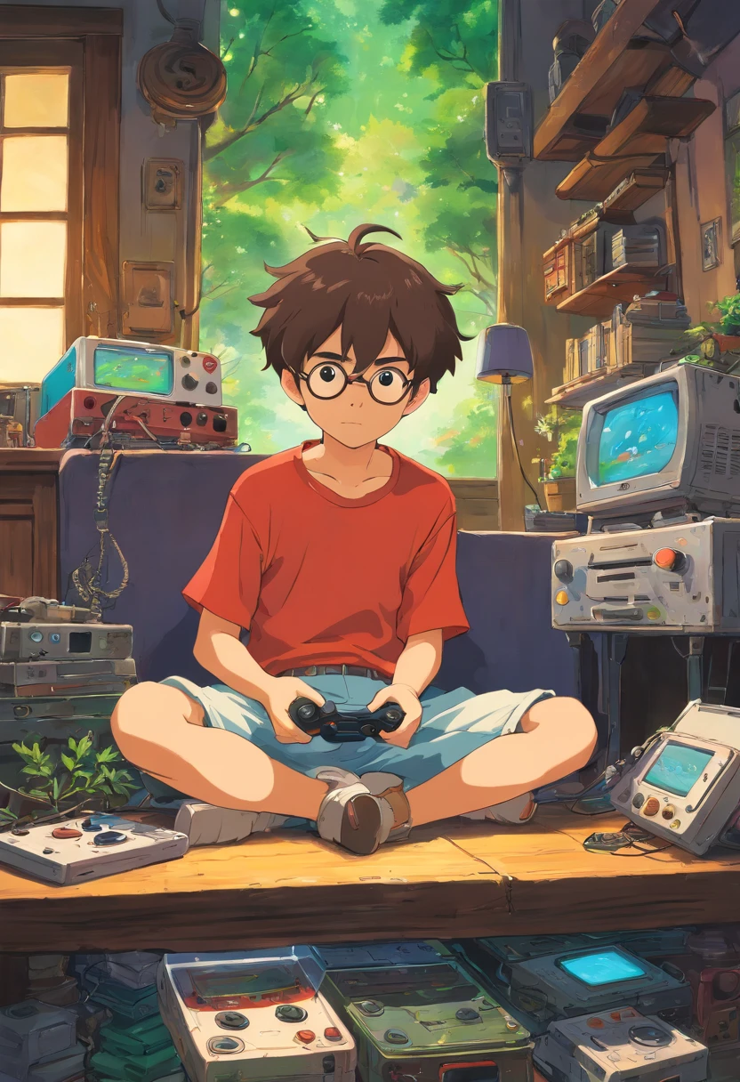 boy that play with console