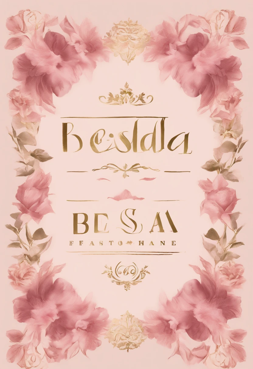 "Design an elegant and eye-catching logo for 'Besda Fashion' that combines pink tones with sophistication and luxury. El fondo debe ser rosa suave. En el centro del logo, coloca dos leones majestuosos en tonos dorados, Flanking a pine forest that symbolizes strength and connection with nature. Add elegant gold or black typography for the name 'Besda Fashion'. Incorpora sutiles ornamentos dorados o rosados para un toque de glamour. El resultado final debe ser un logo impactante que represente la elegancia y el prestigio de 'Besda Fashion'."