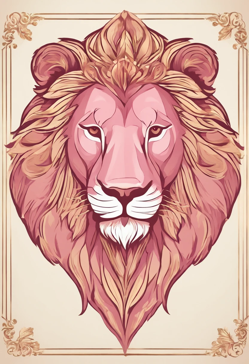 "Design an exceptionally stylish and eye-catching logo for 'Besda Fashion', where pink tones combine with sophistication and luxury. El fondo del logo debe ser de un tono rosa suave y sutil que transmita feminidad y delicadeza.

En el centro del logo, Place a stylized, golden-hued representation of a majestic lion, que simbolice la fuerza y la nobleza. Make sure the lion is the focal point and that its design is elegant and refined.

Under the Lion, Use a font in a golden or black tone, que sea legible pero que tenga un toque de estilo. The name 'Besda Fashion' should be designed so that it integrates harmoniously with the lion and pink background.

To add an extra touch of glamour, puedes incorporar detalles sutiles de ornamentos dorados o rosados que enmarquen el logo de manera elegante. El resultado final debe ser un logo impactante que combine la elegancia de los tonos rosados con la prestigiosa imagen de 'Besda Fashion'."