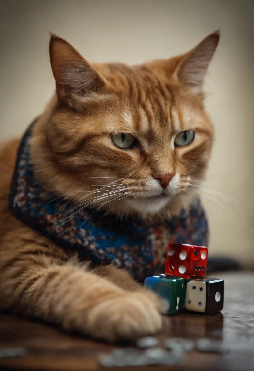 Cat playing Rubik's cube, van gogh style, high resolution