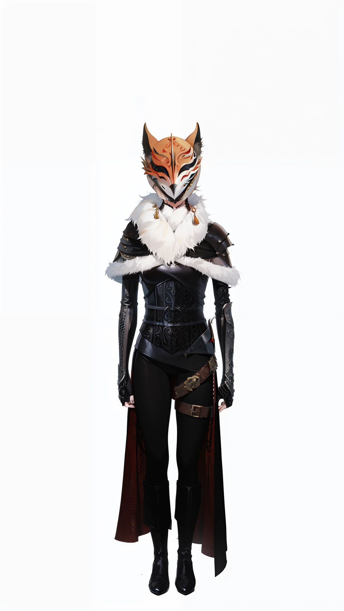 Armadura medieval, feminina, fox mask,4k