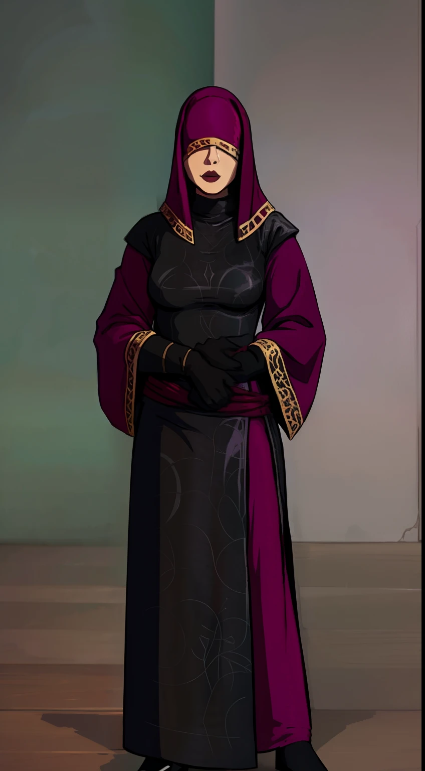 Visas Marr, Robe, Dress, Hood, Covered Eyees, Black Gloves, Black Footwear, Wallpaper