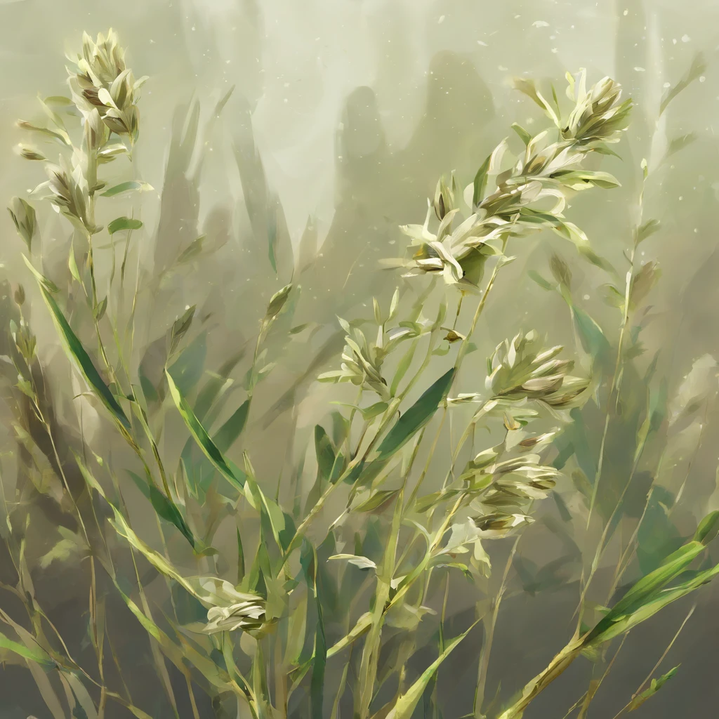 A light February breeze whispers through stems holding cardamom buds, announcing the arrival of spring, masterpiece, best quality
