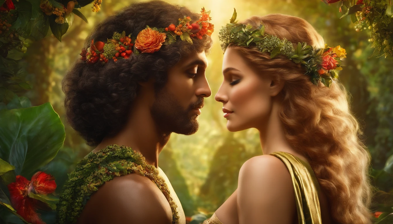 A representation of Adam and Eve created in the image of God