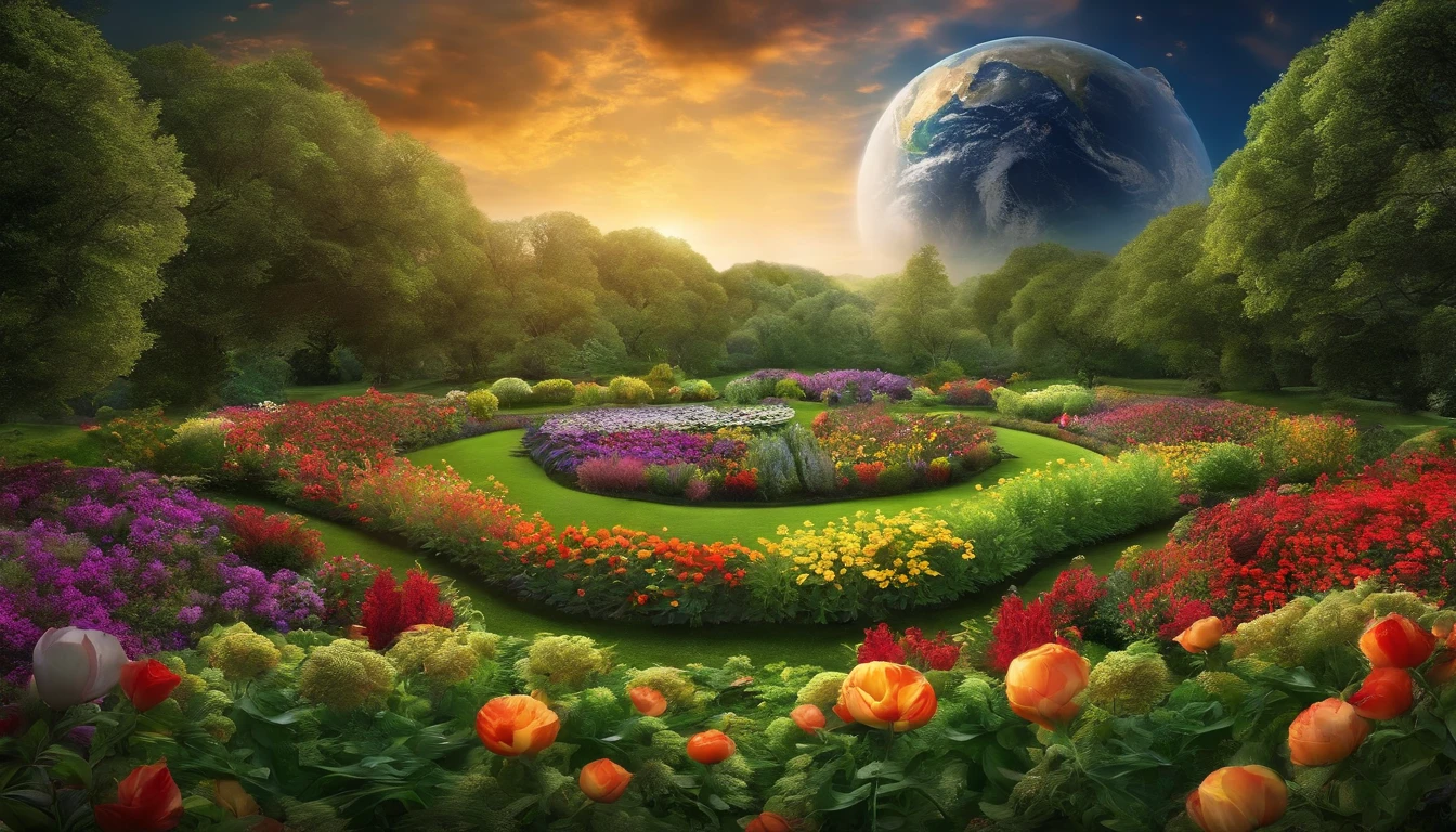 An image that represents the Earth as a well-kept garden, symbolizing our responsibility to care for creation.