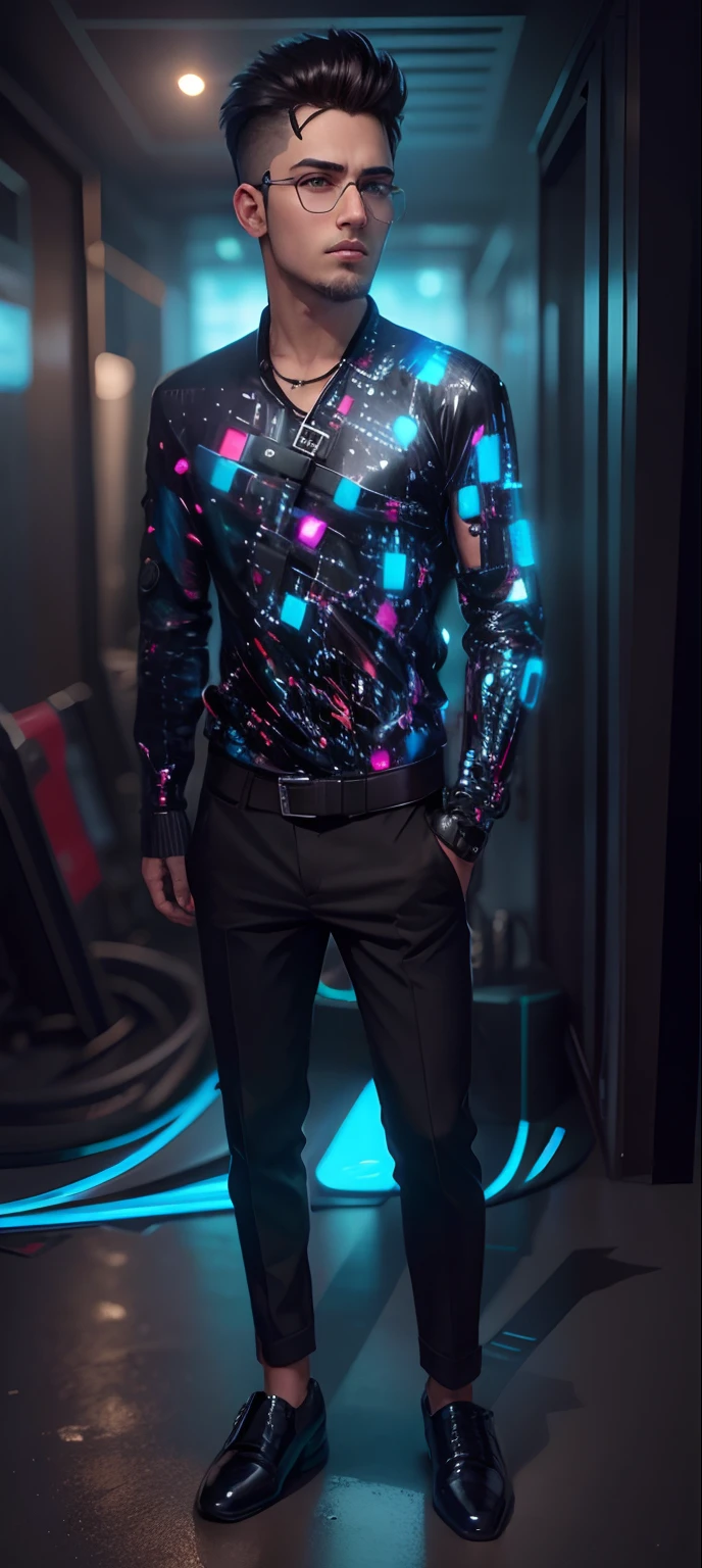 Change background cyberpunk handsome boy, realistic face, 8k ultra realistic