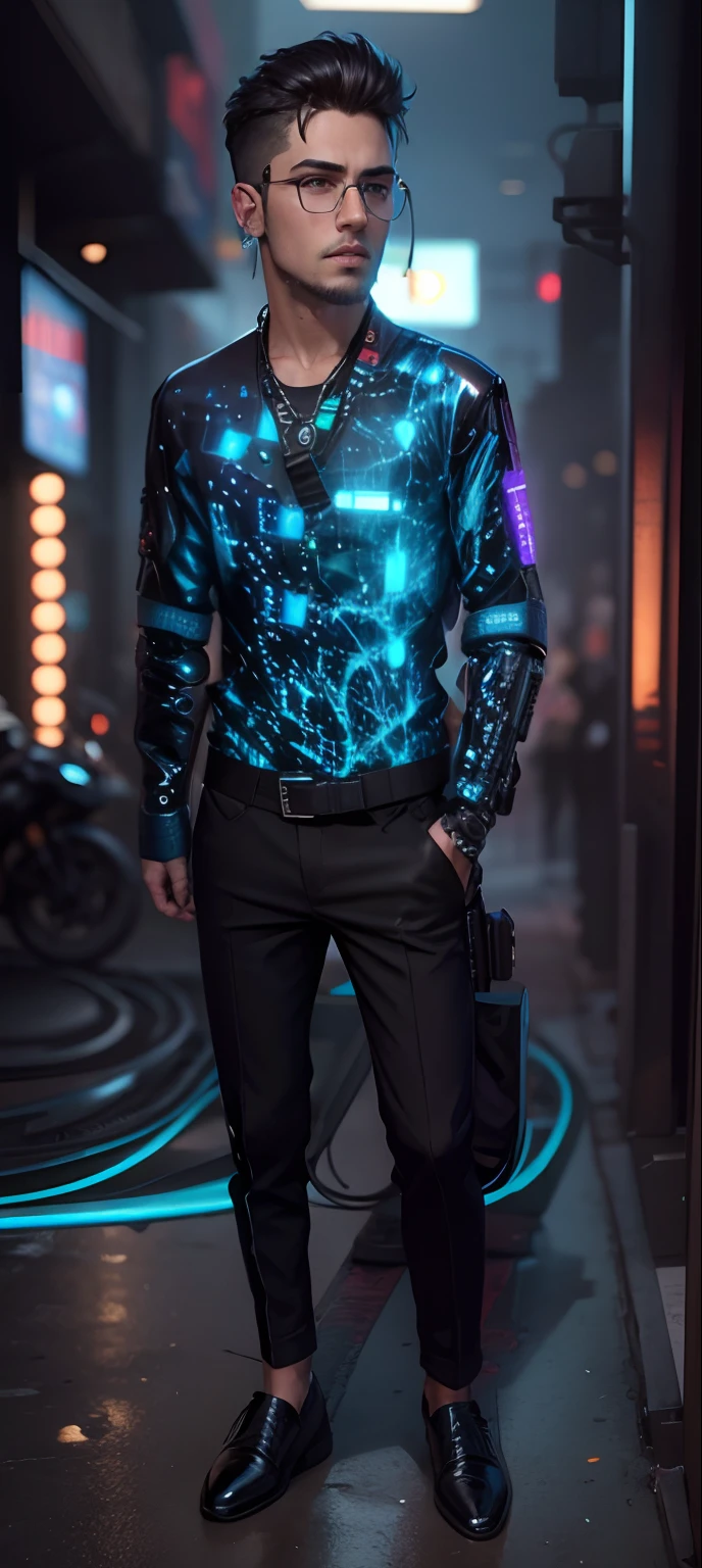 Change background cyberpunk handsome boy, realistic face, 8k ultra realistic