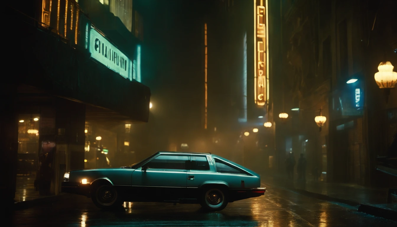Um quadro fixo, paisagem urbana da cidade futurista do filme Blade Runner (1982). cinemactic. 8k. disco Rigido. alta qualidade.