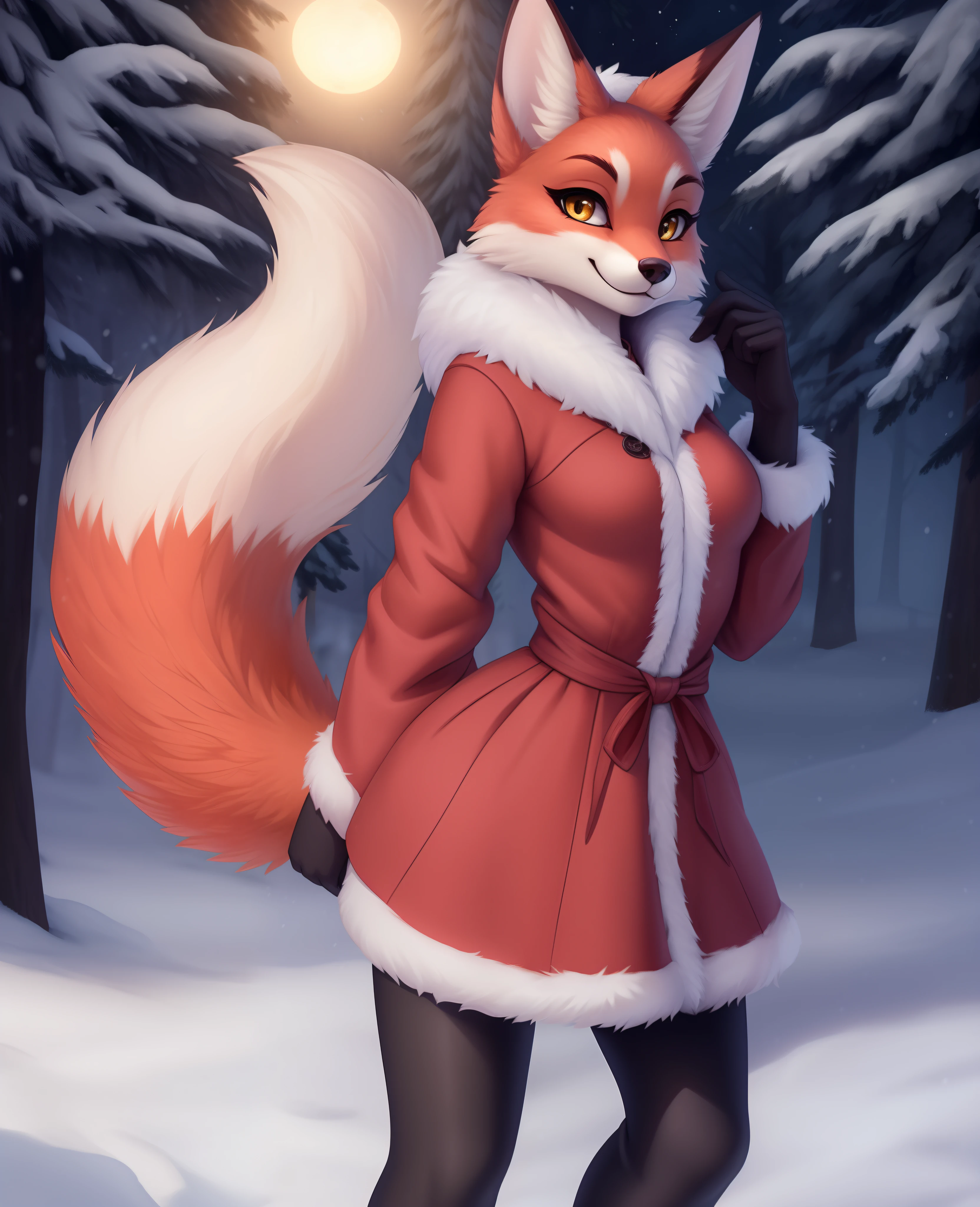 , 1girl, solo, detailed, face focus, full body, detailed,
 thighs,nude, inkune art style, snow ,smile, fox, big butt, 
sfw, tall stature,poncho,blushing,one closed eye,big chest,dynamic pose, cheerful, closed eyes,white fur, snow fox, cold