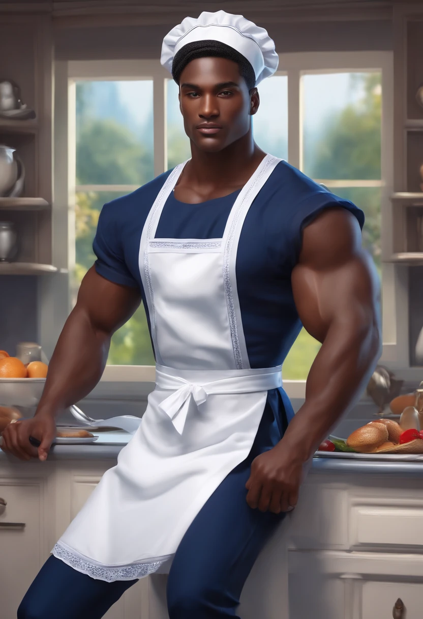 black man, looking at viewer, slight grin
