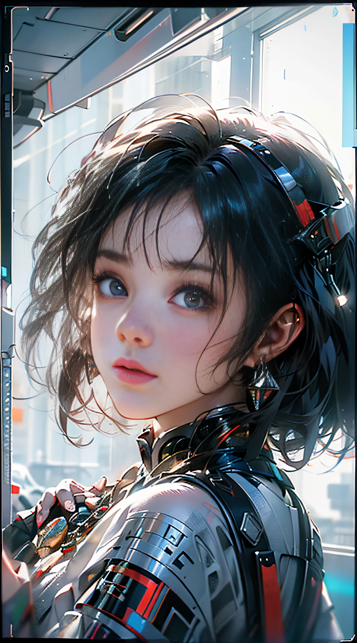 (Melhor Qualidade), ((Obra-prima), (Detalhe: 1.4), 3D, Uma Bela Mulher Cyberpunk, HDR (High Dynamic Range), Ray Tracing, NVIDIA RTX, Super-Resolution, Unreal 5, Espalhamento Subsuperficial, Texturas PBR, Post-processing, anisotropic filtering, Profundidade de Campo, Maximum Sharpness and Clarity, Texturas Multicamadas, Mapas de Albedo e Realce, surface shading, Precise simulation of light-material interactions, perfectly proportions, Octane Render, Luz bicolor, Grande abertura, ISO baixo, white-balance, thirds rule, 8K RAW, pose diversa