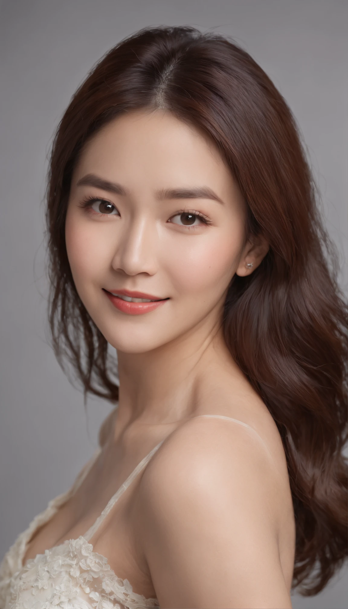 ((Best picture quality, 8K, tmasterpiece:1.3)), 1girll, Beautiful woman with slender abs:1.3, (Casual hairstyle, :1.2), Pink low-cut bra,Super large,The skin is very white,Ultra-fine face, A detailed eye, 二重まぶた,ssmile。Take pictures in cute poses,The figure is very bad,tiny small waist,Super big breasts,Close-up,Close-up chest,White-skinned,The background is casual,Close-up Shot Shot